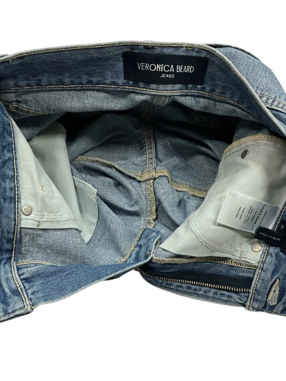 Veronica Beard Charlotte High Rise Bermuda Denim Shorts 24 Jorts Blue NEW